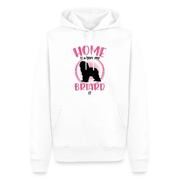 Zuhause ist wo mein Briard ist Berger de Brie - Männer Premium Bio Hoodie - Weiß - Vorne - Nico (187cm)