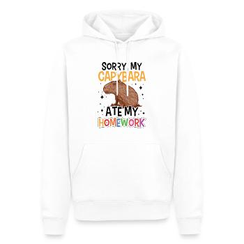 Capybara a mangé ses devoirs Capybara - Sweat à capuche Premium bio Homme - blanc - Devant - Nico (187cm)