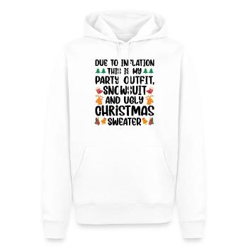 Aufgrund der Preiserhöhung - Weihnachtsspruch - Männer Premium Bio Hoodie - Weiß - Vorne - Nico (187cm)