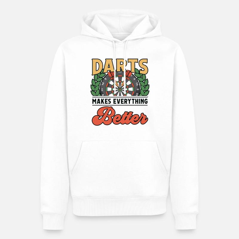 Darts makes everything better - Männer Premium Bio Hoodie - Weiß