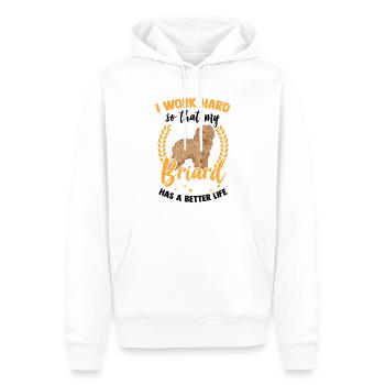 Travailler pour mon Briard Berger de Brie - Sweat à capuche Premium bio Homme - blanc - Devant - Nico (187cm)