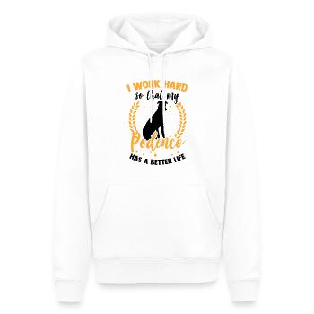 Travailler pour mon Podenco Spanish Hound - Sweat à capuche Premium bio Homme - blanc - Devant - Nico (187cm)