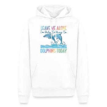 Dolphin Leave Me Alone I'm Only - Men’s Premium Organic Hoodie - white - Front - Nico (187cm)