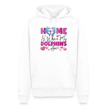 Dolphin Home est l’endroit où mes dauphins - Sweat à capuche Premium bio Homme - blanc - Devant - Nico (187cm)