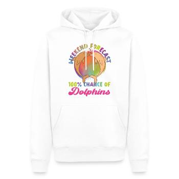 Prévisions pour le week-end des dauphins : 100 % - Sweat à capuche Premium bio Homme - blanc - Devant - Nico (187cm)