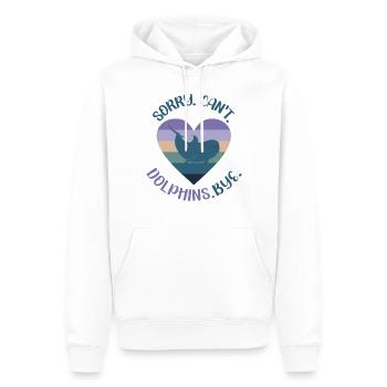 Dolphin Sorry. Cant. Dolphins. - Männer Premium Bio Hoodie - Weiß - Vorne - Nico (187cm)