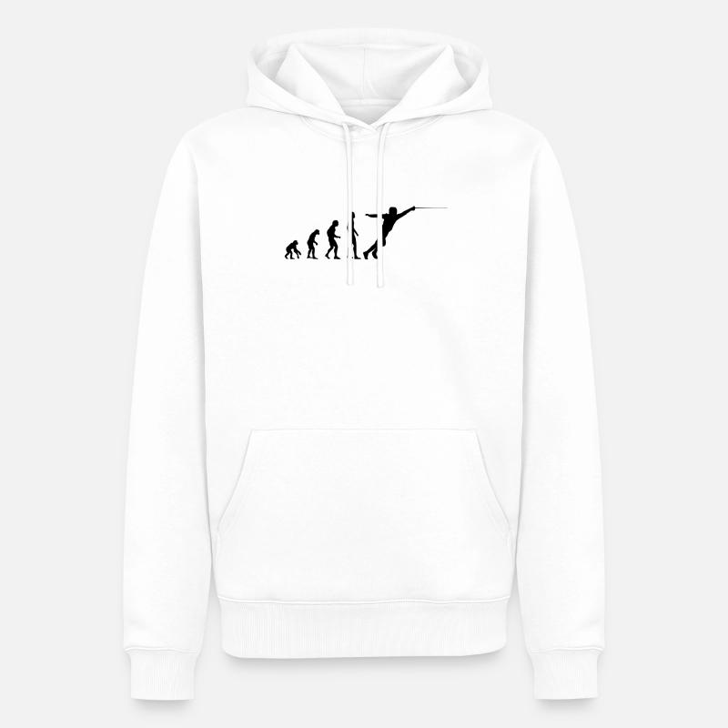 Escrime Evolution Escrimeur - Sweat à capuche Premium bio Homme - blanc