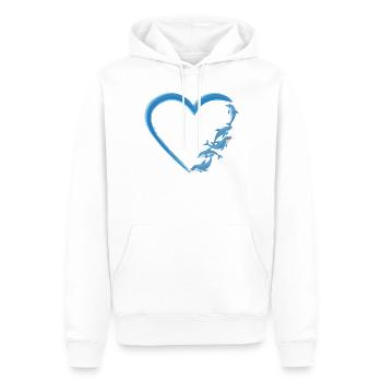 Coeur de dauphin - Sweat à capuche Premium bio Homme - blanc - Devant - Nico (187cm)