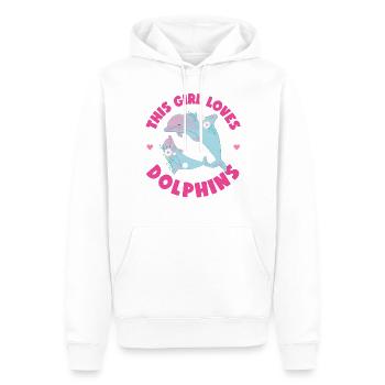 Dolphin This Girl Loves Dolphins - Männer Premium Bio Hoodie - Weiß - Vorne - Nico (187cm)