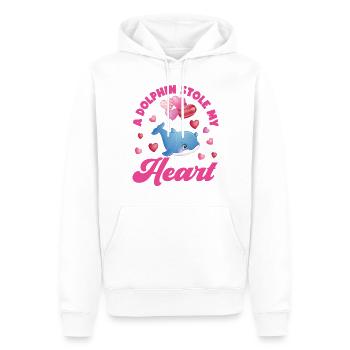 Dolphin Valentines Day A Dolphin - Männer Premium Bio Hoodie - Weiß - Vorne - Nico (187cm)