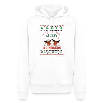 I teach the cutest Reindeer Retro Groovy Christmas - Männer Premium Bio Hoodie - Weiß - Vorne - Nico (187cm)