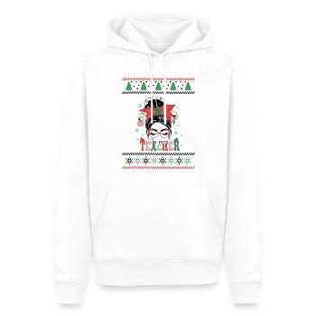 Merry Teacher Retro Groovy Christmas Xmas Women - Männer Premium Bio Hoodie - Weiß - Vorne - Nico (187cm)
