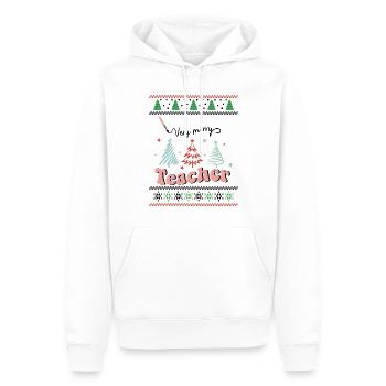 Very Merry Teacher Retro Groovy Christmas Xmas - Männer Premium Bio Hoodie - Weiß - Vorne - Nico (187cm)