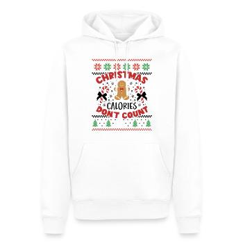 Les calories de Noël ne comptent pas - Noël moche rétro - Sweat à capuche Premium bio Homme - blanc - Devant - Nico (187cm)