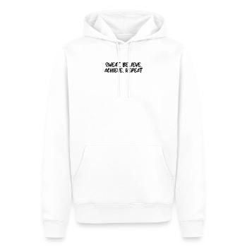 Fitness - Sweat, believe, achieve, repeat - Männer Premium Bio Hoodie - Weiß - Vorne - Nico (187cm)