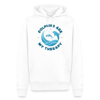 Dolphin Dolphins Are My Therapy - Männer Premium Bio Hoodie - Weiß - Vorne - Nico (187cm)