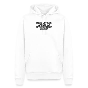 Fitness - Erfolg wird durch Ausdauer und - Männer Premium Bio Hoodie - Weiß - Vorne - Nico (187cm)