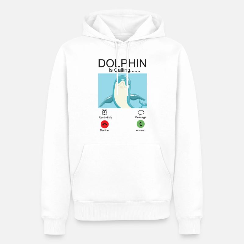 Dolphin Phone Display Dolphin Est - Sweat à capuche Premium bio Homme - blanc