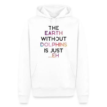 Dauphin La Terre Sans Dauphins - Sweat à capuche Premium bio Homme - blanc - Devant - Nico (187cm)
