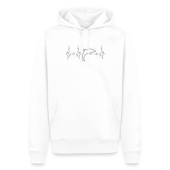 Dolphin Heartbeat - Männer Premium Bio Hoodie - Weiß - Vorne - Nico (187cm)