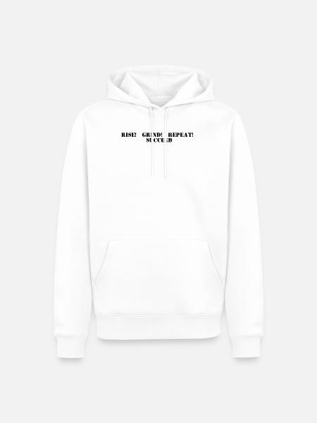 Fitness - Rise, grind, repeat, succeed - Men’s Premium Organic Hoodie - white