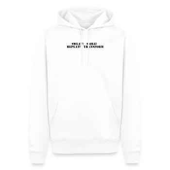 Fitness - Sweat, smile, repeat, transform - Männer Premium Bio Hoodie - Weiß - Vorne - Nico (187cm)