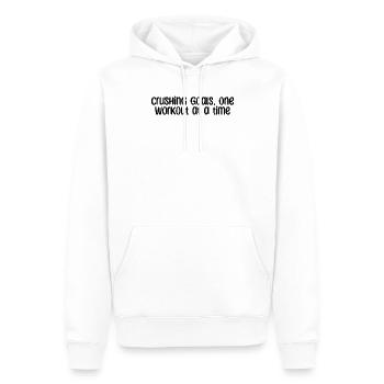 Fitness - Crushing goals, one workout at a time - Männer Premium Bio Hoodie - Weiß - Vorne - Nico (187cm)
