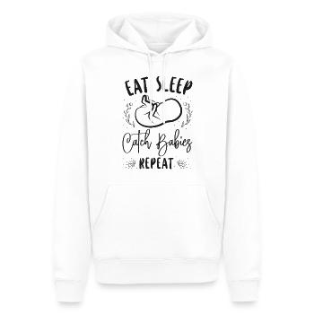 Infirmière spécialisée dans le travail et l’accouchement - Sweat à capuche Premium bio Homme - blanc - Devant - Nico (187cm)