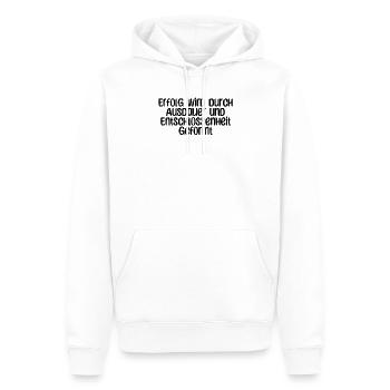 Fitness - Erfolg wird durch Ausdauer und - Männer Premium Bio Hoodie - Weiß - Vorne - Nico (187cm)