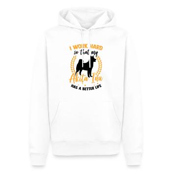 Travailler pour mon Akita Inu Akita japonais - Sweat à capuche Premium bio Homme - blanc - Devant - Nico (187cm)
