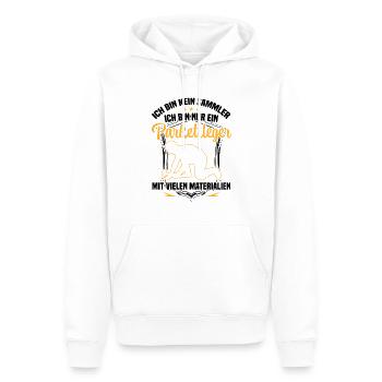 Parkettleger ist kein Sammler Bodenleger - Männer Premium Bio Hoodie - Weiß - Vorne - Nico (187cm)