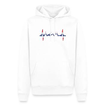 Oslo Skyline Herzschlag Norwegen Liebe I Love Oslo - Männer Premium Bio Hoodie - Weiß - Vorne - Nico (187cm)