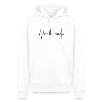 Stockholm Skyline Herzschlag Herz I Love Schweden - Männer Premium Bio Hoodie - Weiß - Vorne - Nico (187cm)