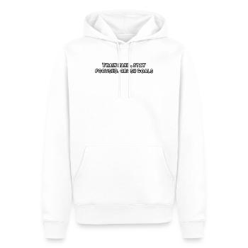 Fitness - Train hard, stay focused, crush goals - Männer Premium Bio Hoodie - Weiß - Vorne - Nico (187cm)