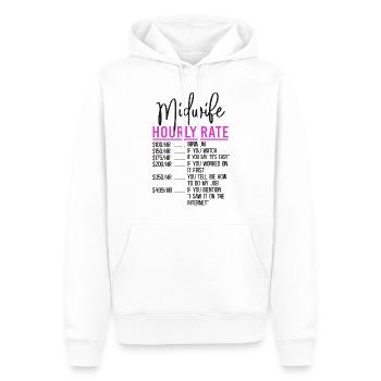 Infirmière sage-femme accoucheuse Sage-femme - Sweat à capuche Premium bio Homme - blanc - Devant - Nico (187cm)
