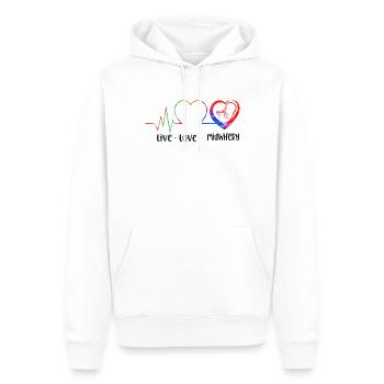 Nurse Midwife Birth Worker Live - Männer Premium Bio Hoodie - Weiß - Vorne - Nico (187cm)
