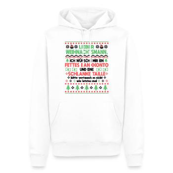 Weihnachten Fettes Bankkonto Lustig Damen Herren - Männer Premium Bio Hoodie - Weiß - Vorne - Nico (187cm)