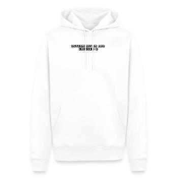 Fitness - Determination: 100%, excuses: 0% - Männer Premium Bio Hoodie - Weiß - Vorne - Nico (187cm)