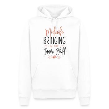 Nurse Midwife Birth Worker Pun - Men’s Premium Organic Hoodie - white - Front - Nico (187cm)