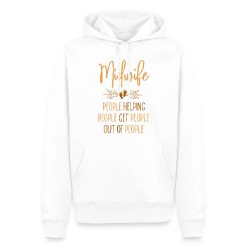 Infirmière sage-femme accoucheuse Sage-femme - Sweat à capuche Premium bio Homme - blanc - Devant - Nico (187cm)