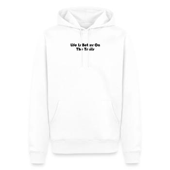 Randonnée - La vie est plus belle sur les sentiers - Sweat à capuche Premium bio Homme - blanc - Devant - Nico (187cm)