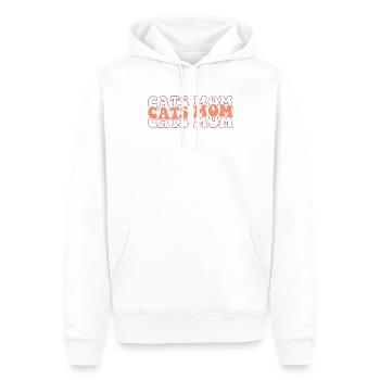Chats Maman - Drôle de Chat Maman Style Rétro - Sweat à capuche Premium bio Homme - blanc - Devant - Nico (187cm)
