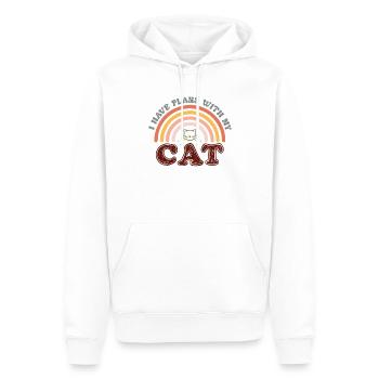 I have Plans with my Cat - Lustige Katzen Mama - Männer Premium Bio Hoodie - Weiß - Vorne - Nico (187cm)