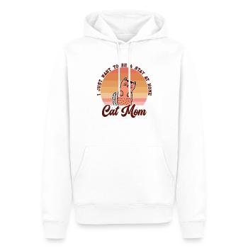 I just want to be a Stay at Home Cat Mom Retro - Männer Premium Bio Hoodie - Weiß - Vorne - Nico (187cm)