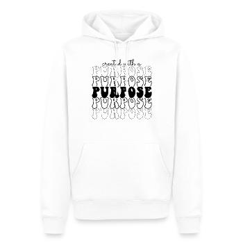 Mit Einem Zweck Geschaffen Groovy Bibelvers - Männer Premium Bio Hoodie - Weiß - Vorne - Nico (187cm)