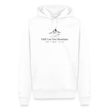 Montagnes Matthieu 17 :20 verset de la Bible Christ cadeau - Sweat à capuche Premium bio Homme - blanc - Devant - Nico (187cm)