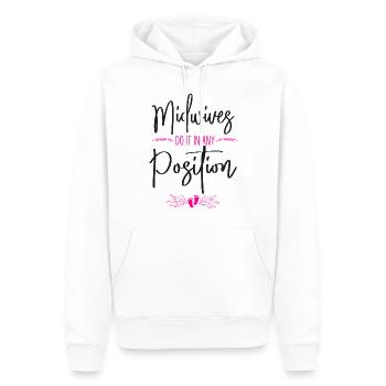 Nurse Midwife Birth Worker Pun - Men’s Premium Organic Hoodie - white - Front - Nico (187cm)