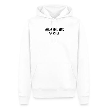 Wandern - Take a hike, find yourself - Männer Premium Bio Hoodie - Weiß - Vorne - Nico (187cm)
