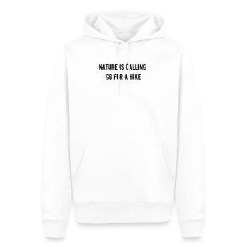 Hiking - Nature is calling, go for a hike - Men’s Premium Organic Hoodie - white - Front - Nico (187cm)
