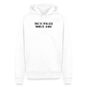 Randonnée pédestre - Empruntez le sentier le moins fréquenté, partez en randonnée - Sweat à capuche Premium bio Homme - blanc - Devant - Nico (187cm)